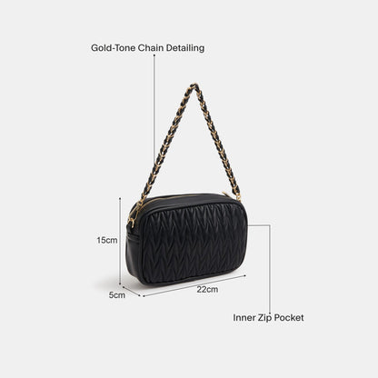 Small Ruched Crossbody Bag Black