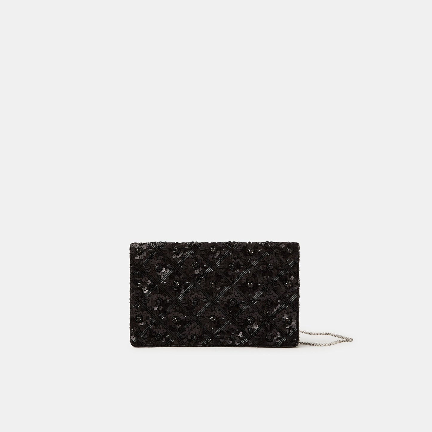 Black Tianna Metallic Embellished Clutch Bag