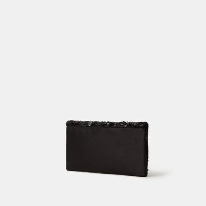 Black Tianna Metallic Embellished Clutch Bag