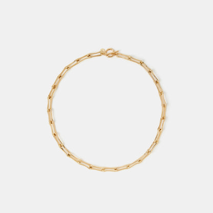 14k Gold-Plated Paperclip Link Necklace