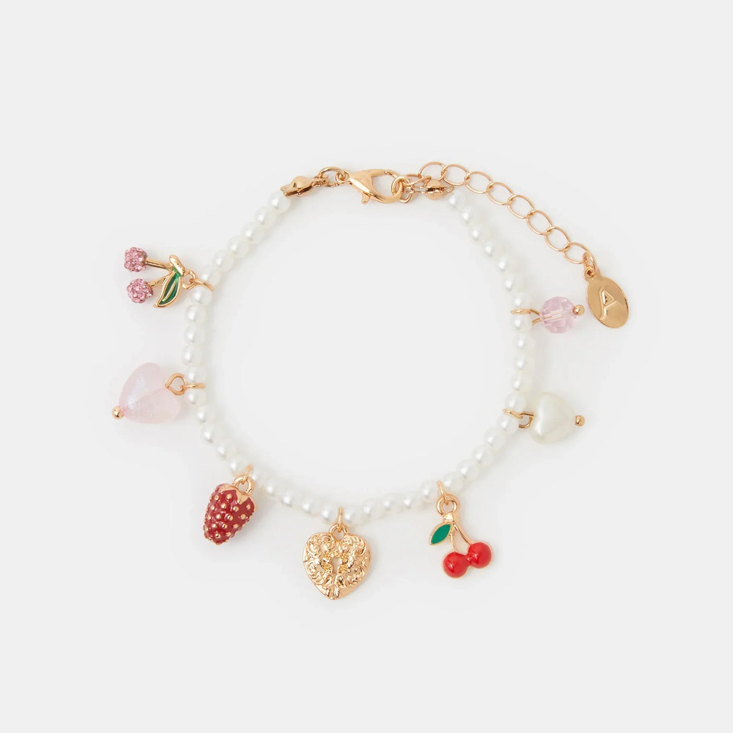Cherry Charm Pearl Bracelet