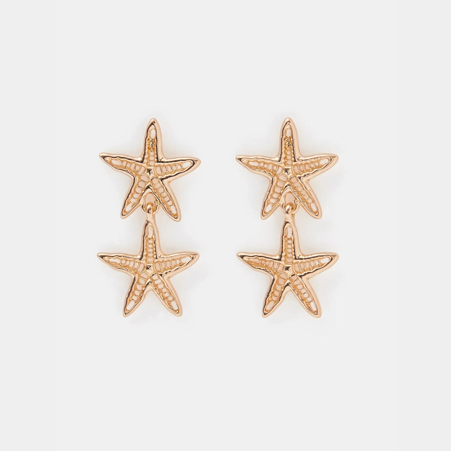 Double Starfish Drop Earrings
