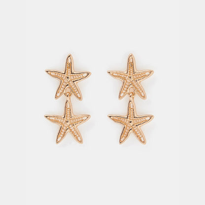 Double Starfish Drop Earrings