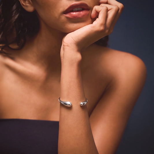 Sterling Silver-Plated Open Cuff Bracelet