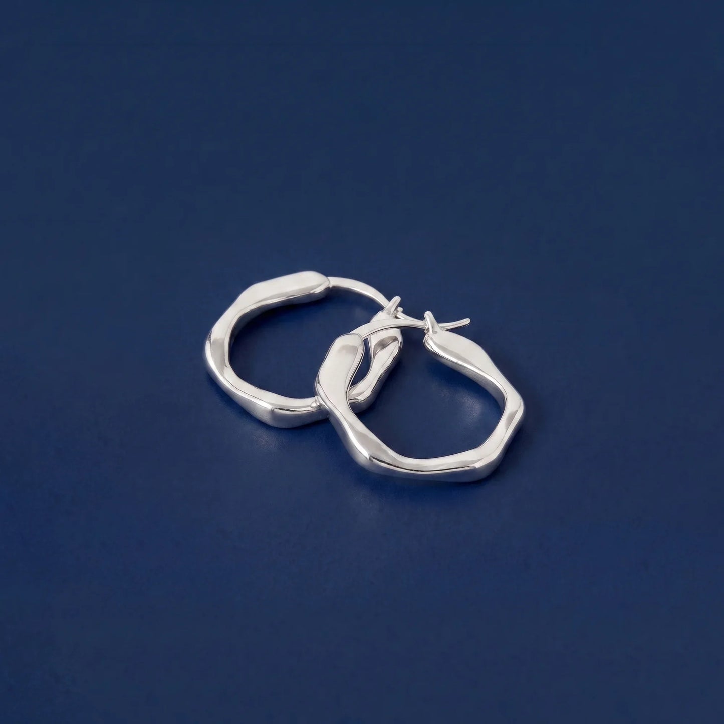 Sterling Silver-Plated Chunky Molten Hoop Earrings