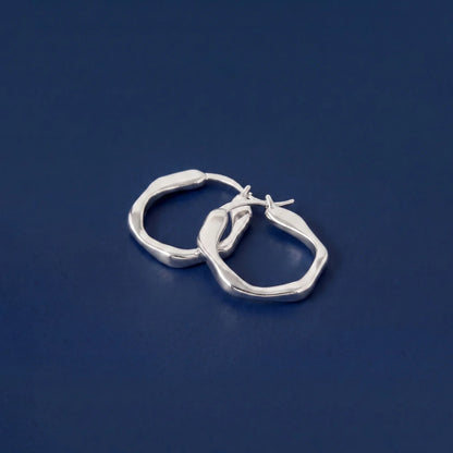 Sterling Silver-Plated Chunky Molten Hoop Earrings