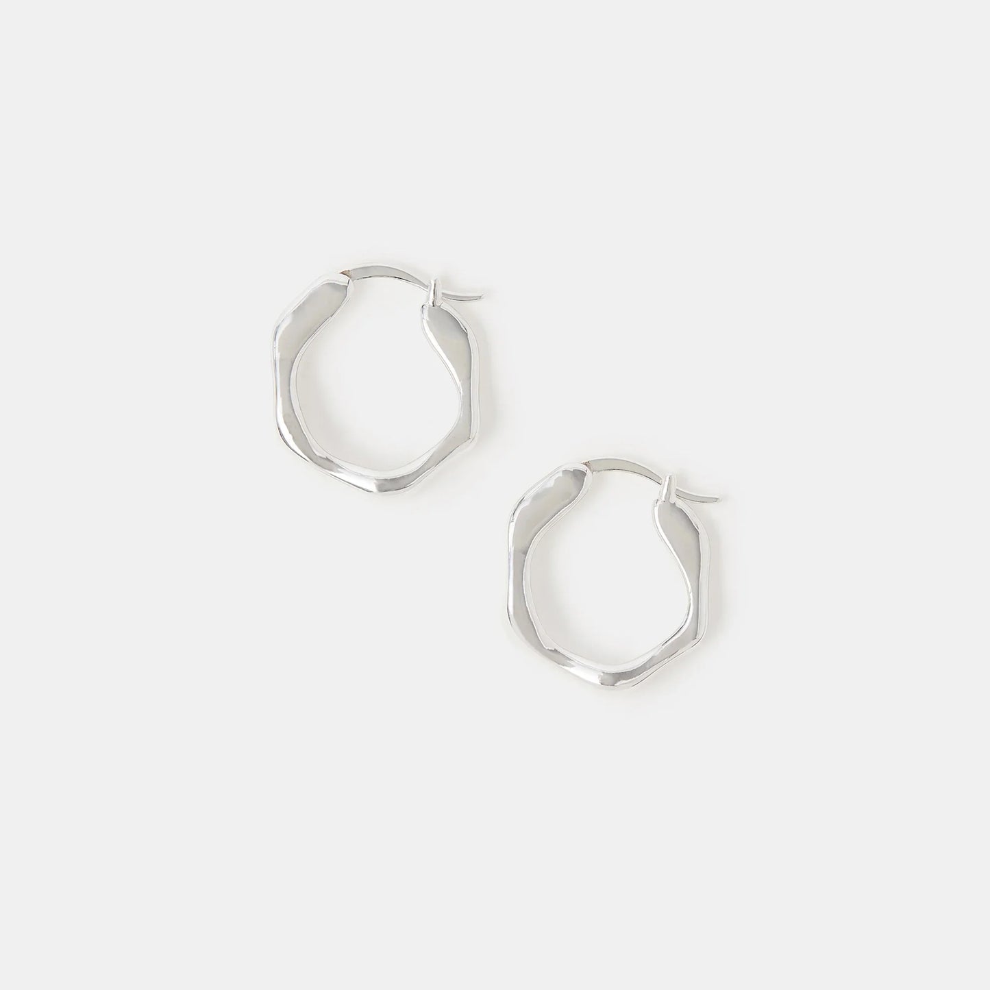 Sterling Silver-Plated Chunky Molten Hoop Earrings
