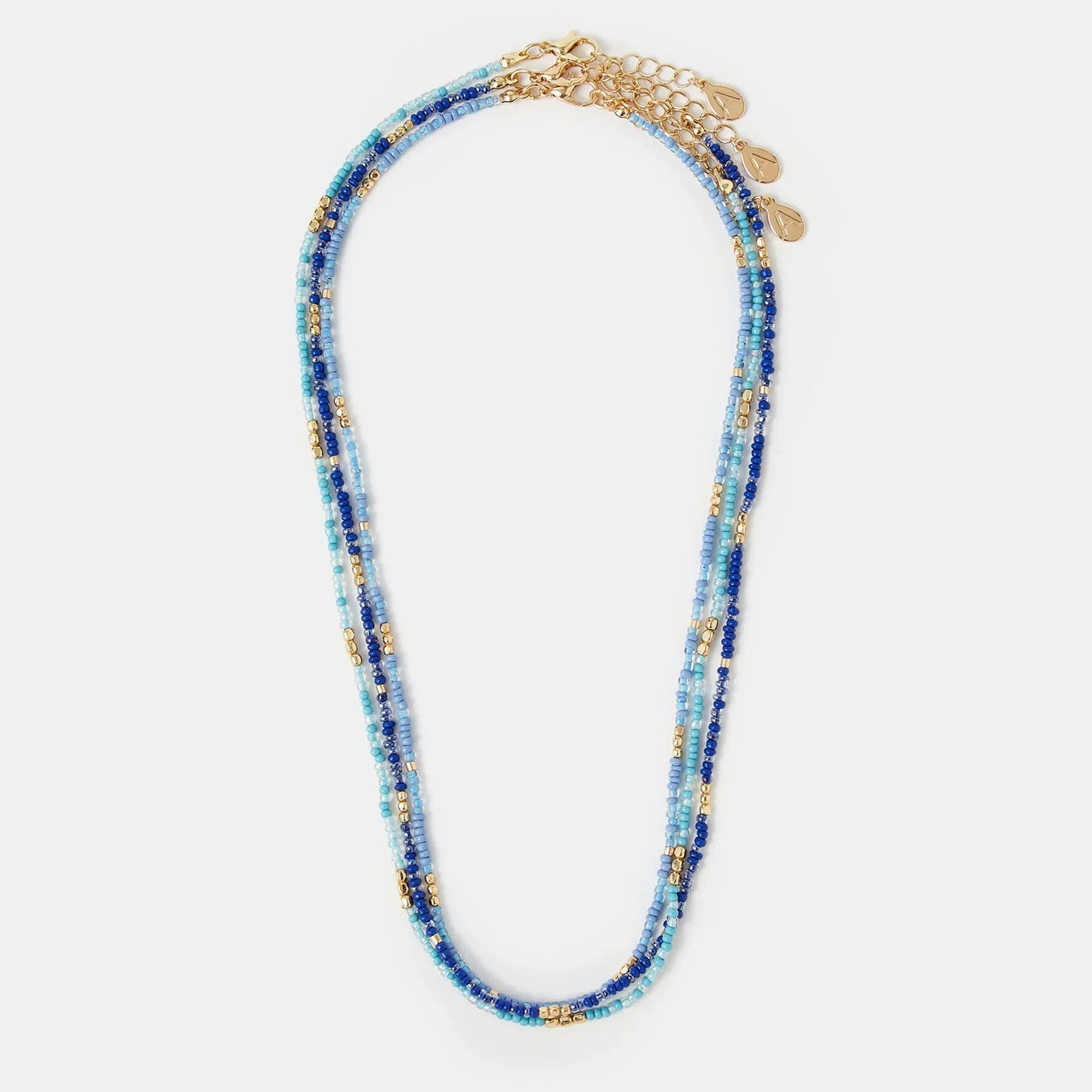 Blue Skinny Beaded Necklaces Pack of 3