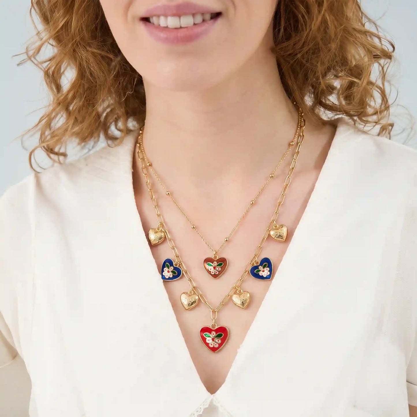 Heart Pendant Layered Necklace