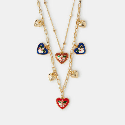 Heart Pendant Layered Necklace
