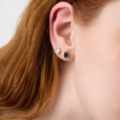 Blue Gemstone Stud Earrings Pack of 5