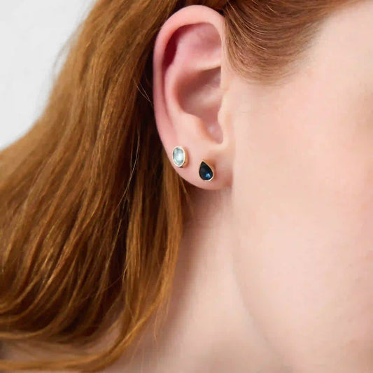 Blue Gemstone Stud Earrings Pack of 5