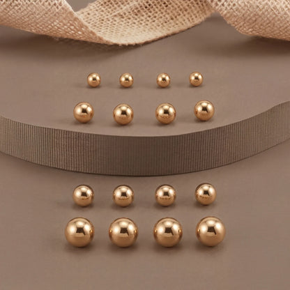 Gold Ball Stud Earrings Pack of 8