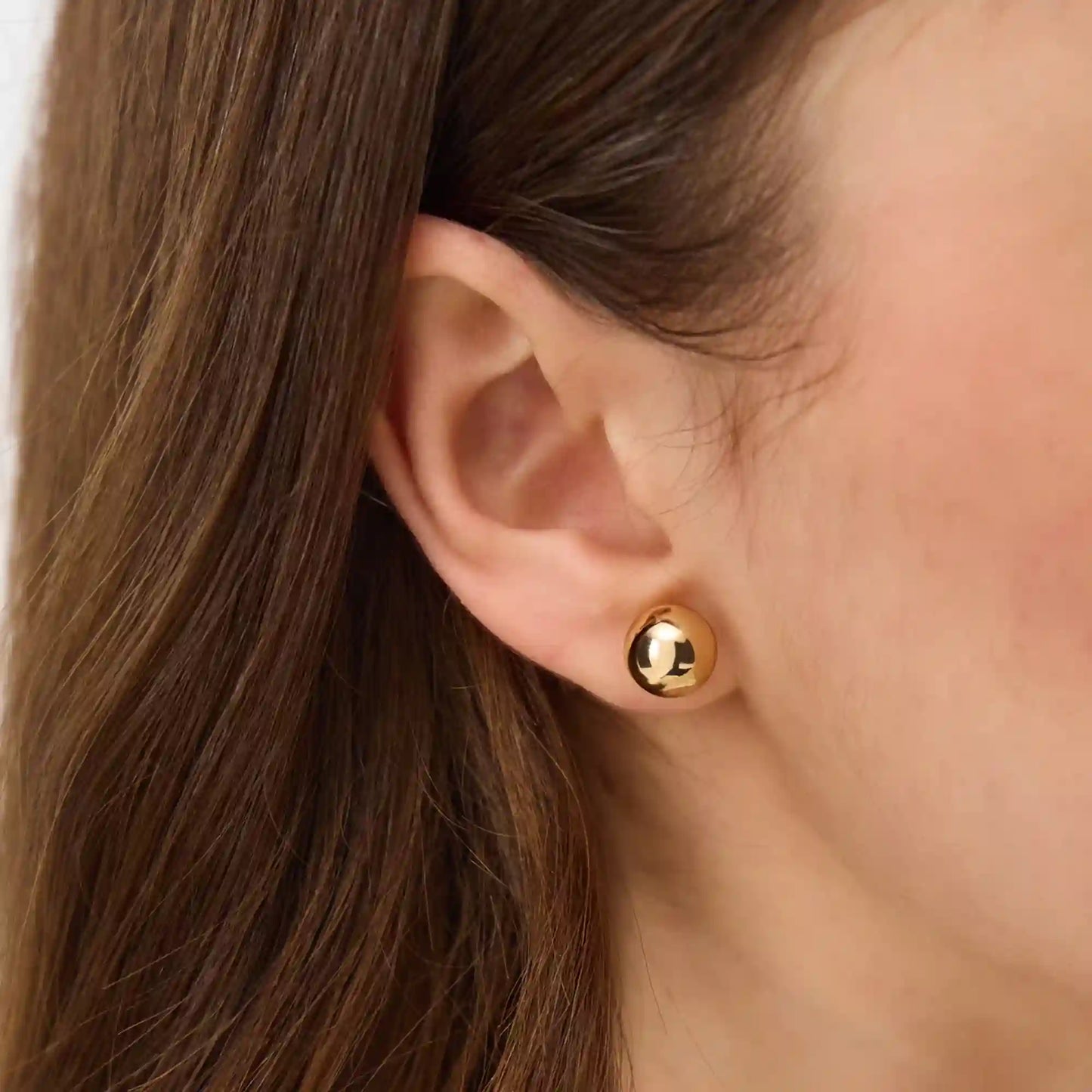 Gold Ball Stud Earrings Pack of 8