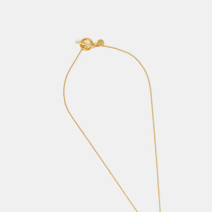 14k Gold-Plated Lariat Charm Necklace