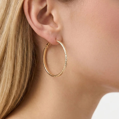 Gold Diamante Hoop Earrings