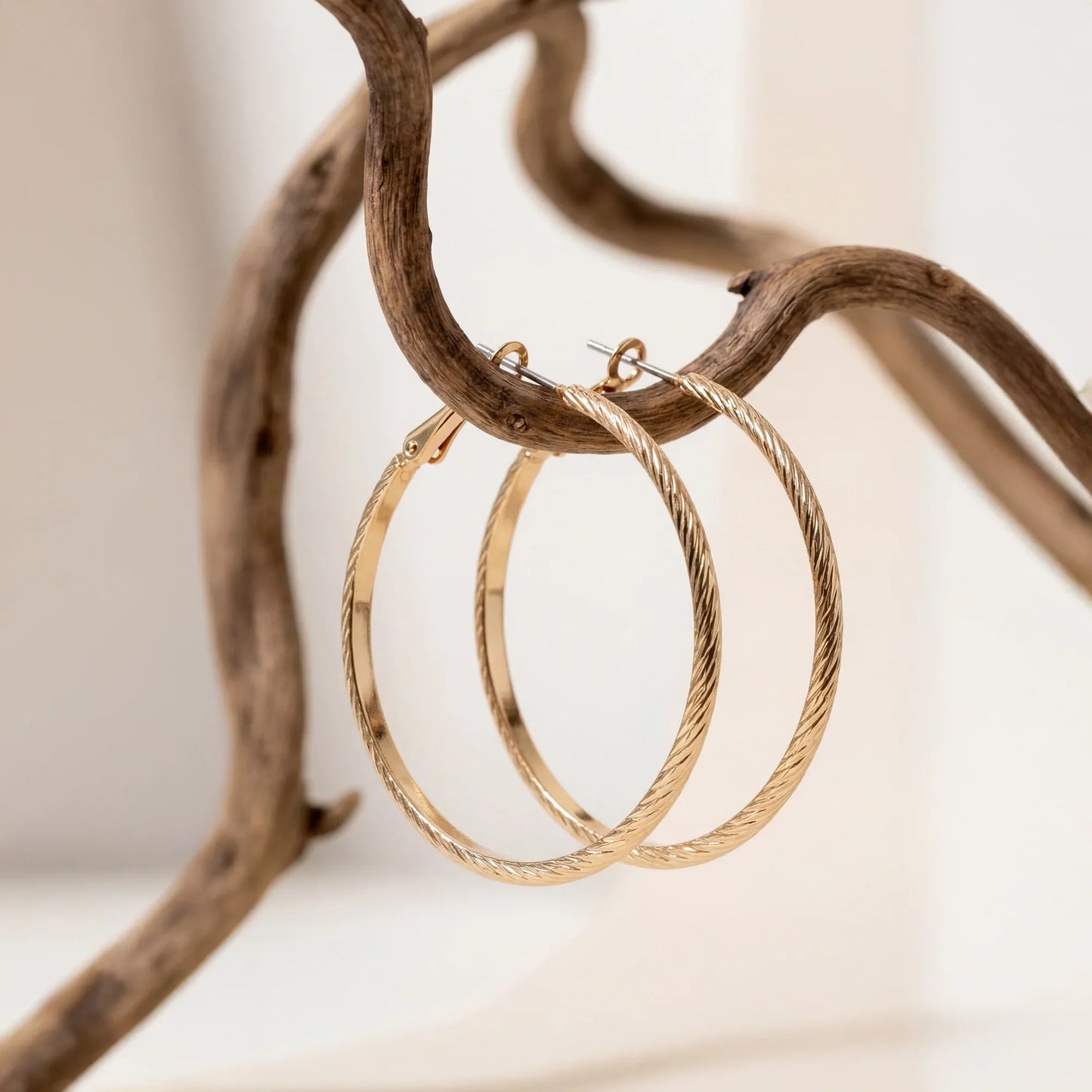 Gold Diamante Hoop Earrings