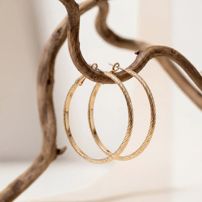 Gold Diamante Hoop Earrings