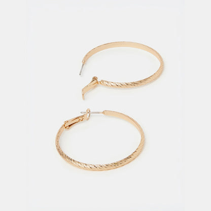 Gold Diamante Hoop Earrings