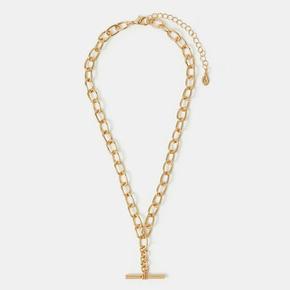 T-Bar Link Chain Necklace Gold