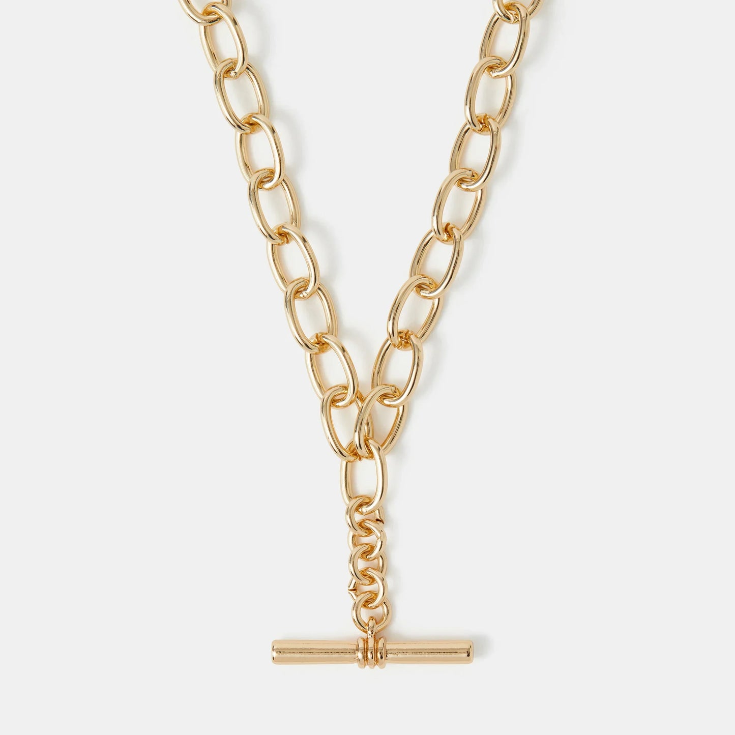 T-Bar Link Chain Necklace Gold