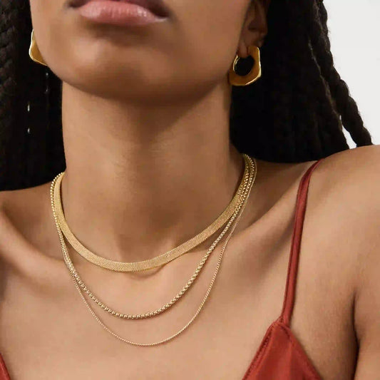 Snake Chain Necklaces Pack of 3