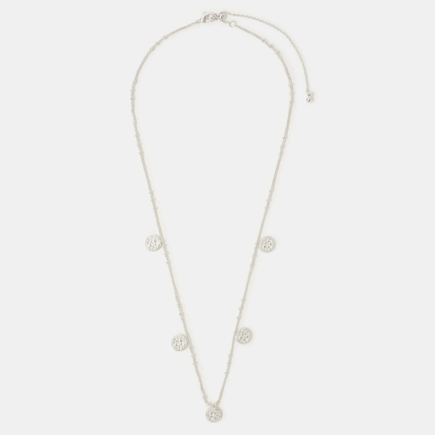 Sterling Silver-Plated Coin Charm Necklace