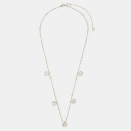 Sterling Silver-Plated Coin Charm Necklace