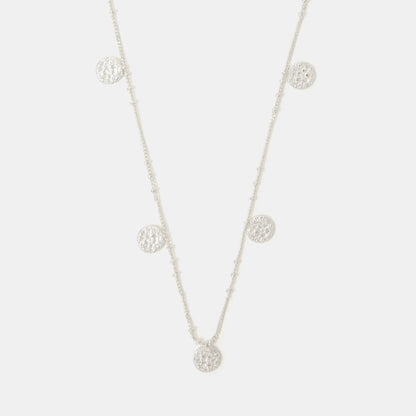Sterling Silver-Plated Coin Charm Necklace
