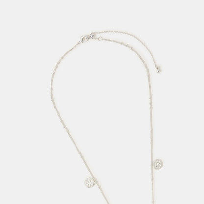 Sterling Silver-Plated Coin Charm Necklace