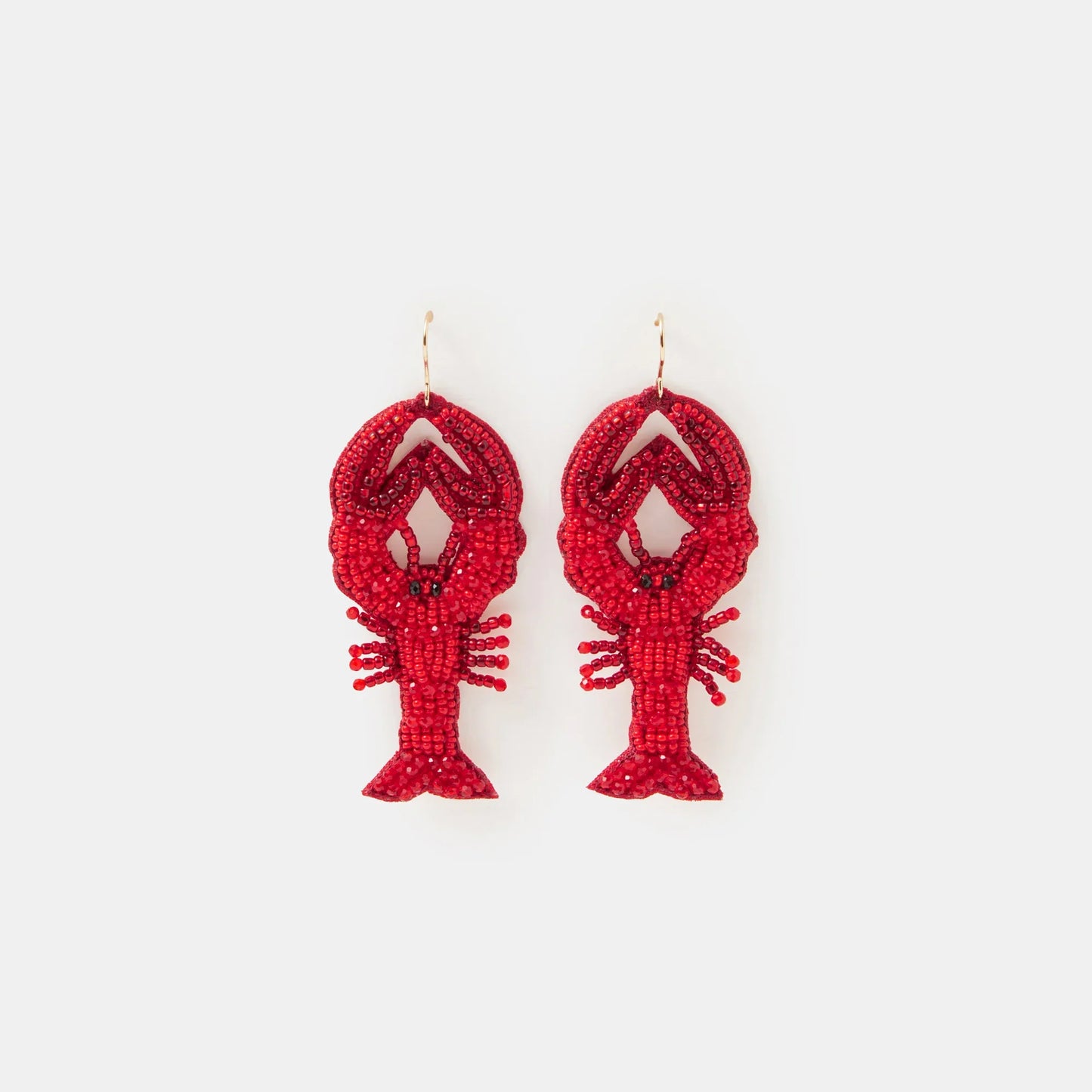 Beaded Lobster Drop Earrings