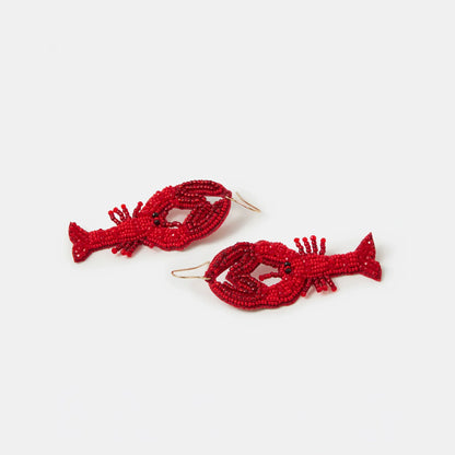 Beaded Lobster Drop Earrings