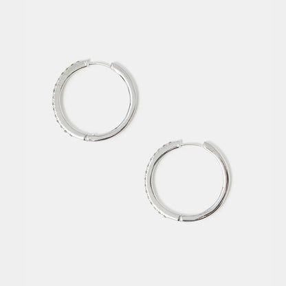 DiamantÃ© Hoop Earrings Silver