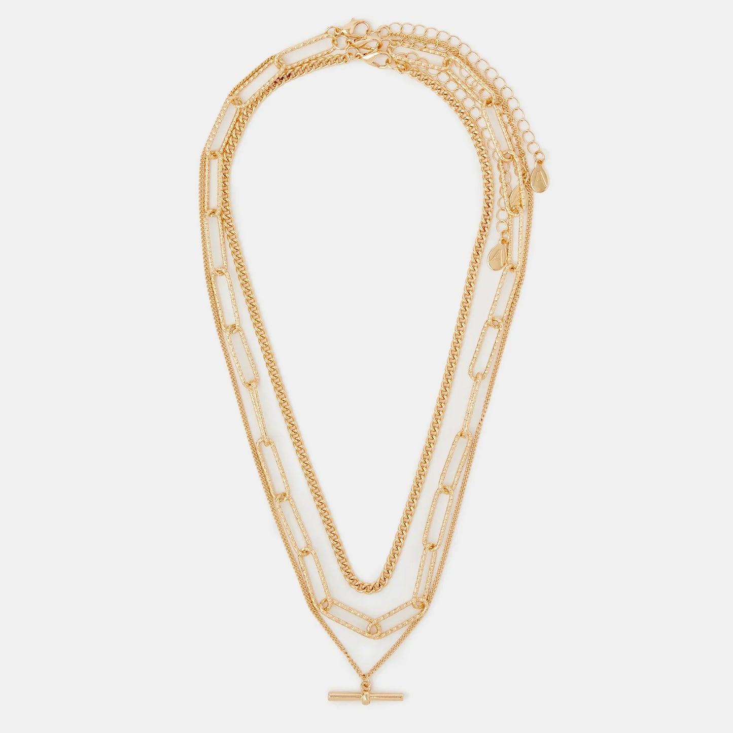T-Bar Pendant Chain Necklaces Pack of 3