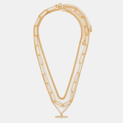 T-Bar Pendant Chain Necklaces Pack of 3