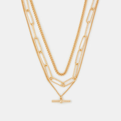 T-Bar Pendant Chain Necklaces Pack of 3