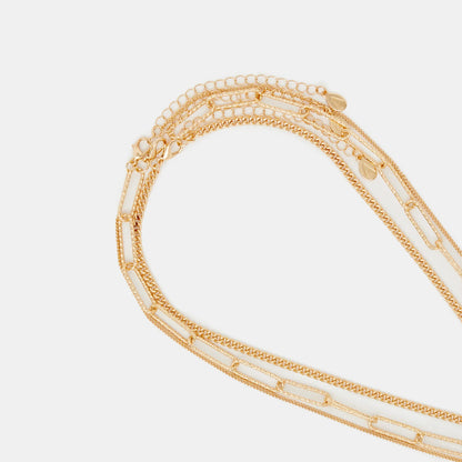 T-Bar Pendant Chain Necklaces Pack of 3