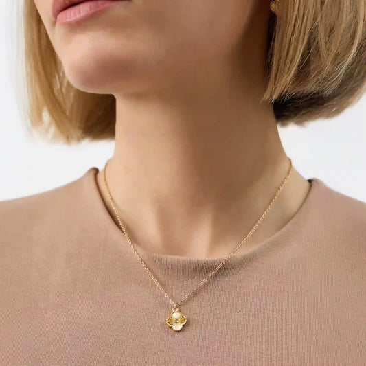 DiamantÃ© Clover Pendant Necklace