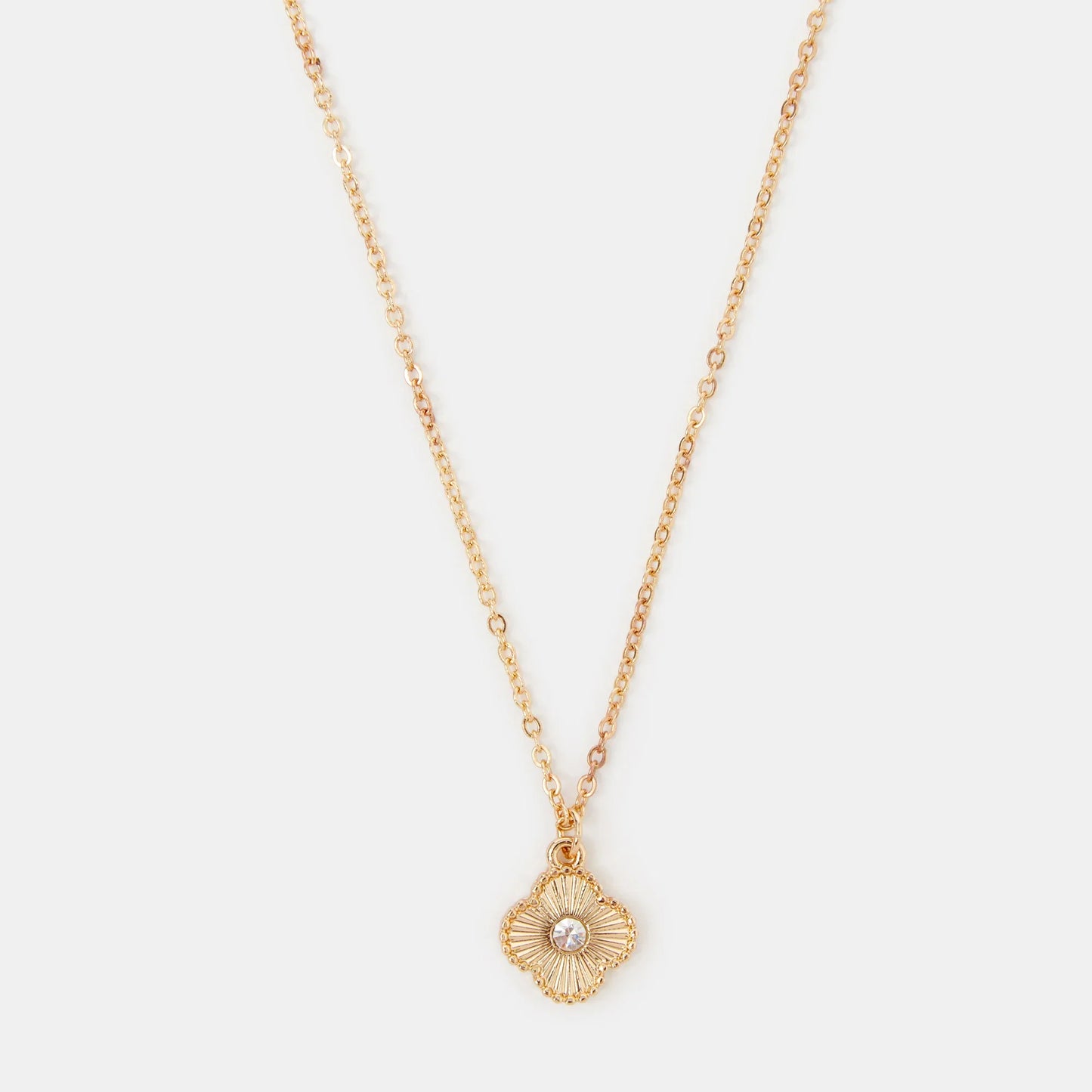 DiamantÃ© Clover Pendant Necklace