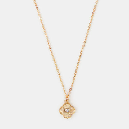DiamantÃ© Clover Pendant Necklace