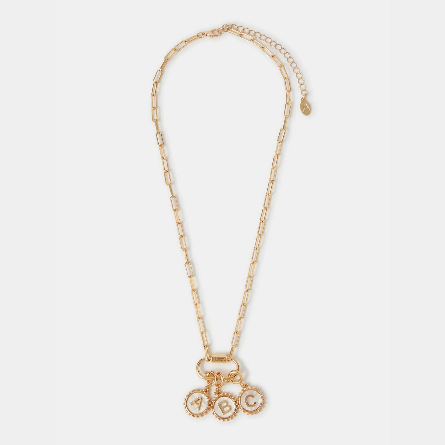 Initial (R) Pearl Coin Jewellery Charm Gold