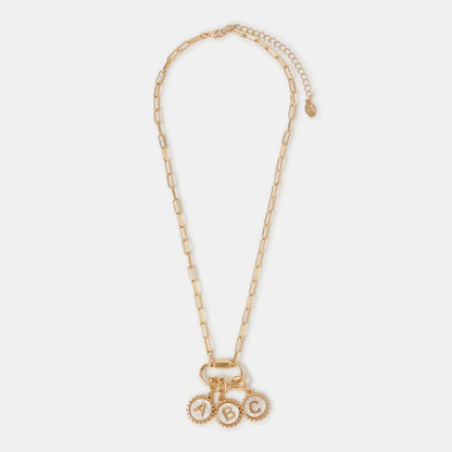 Initial (R) Pearl Coin Jewellery Charm Gold
