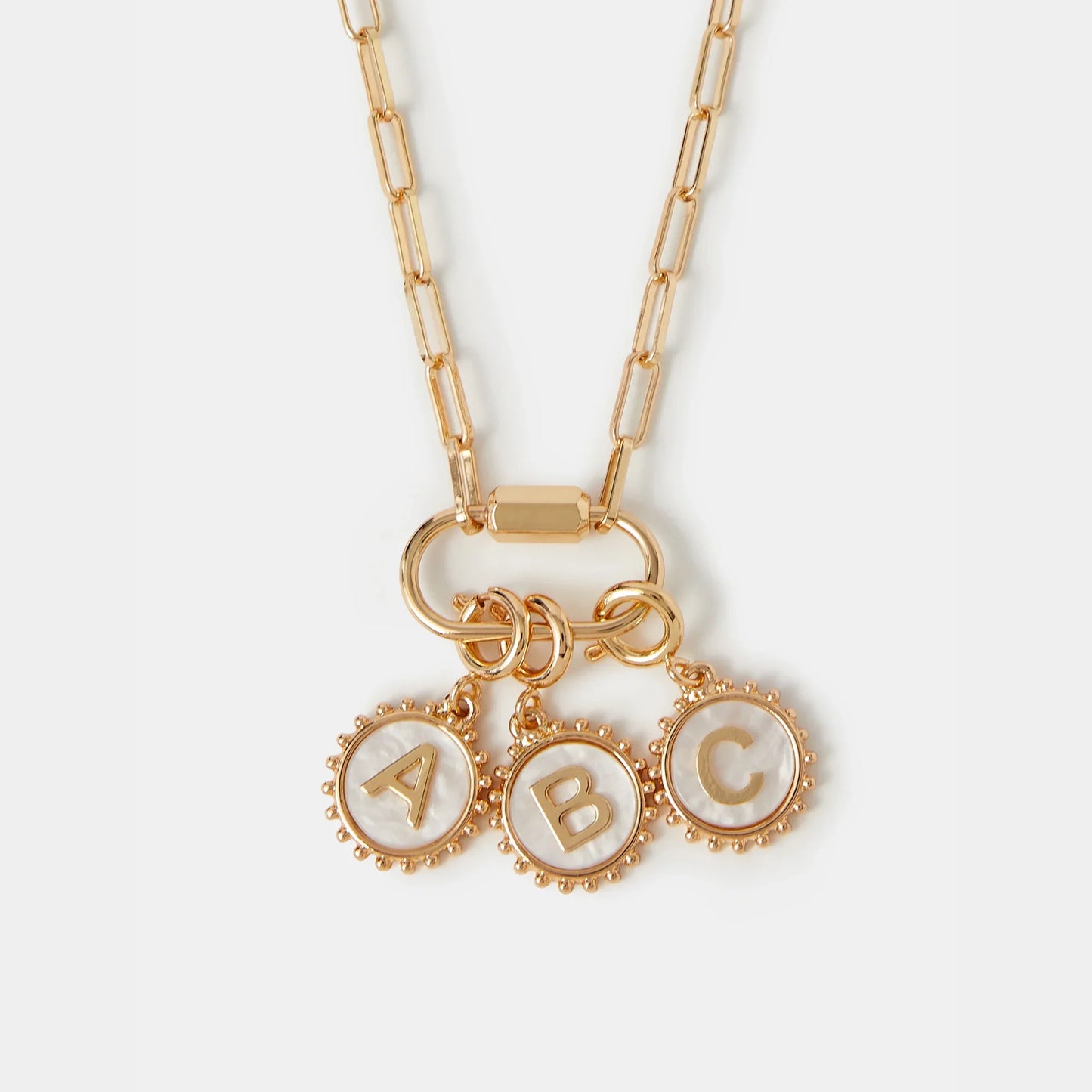 Initial (S) Pearl Coin Jewellery Charm Gold