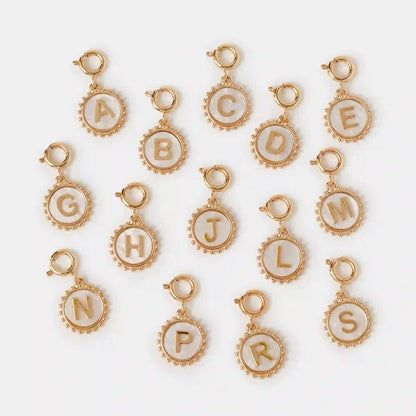 Initial (S) Pearl Coin Jewellery Charm Gold