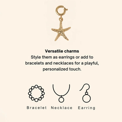 Gold Starfish Jewellery Charm