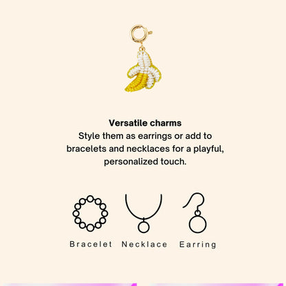 Beaded Banana Jewellery Charm