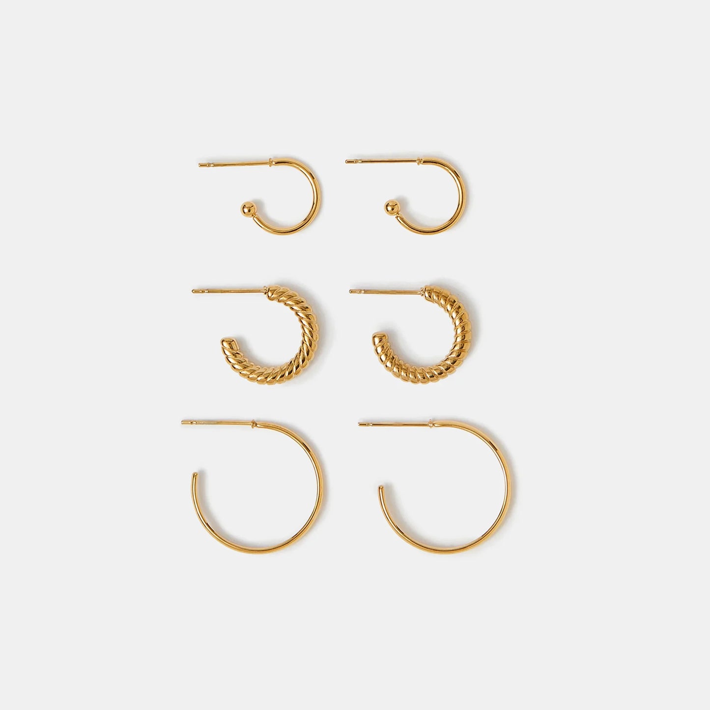Waterproof Stainless Steel Mix Hoop Earrings