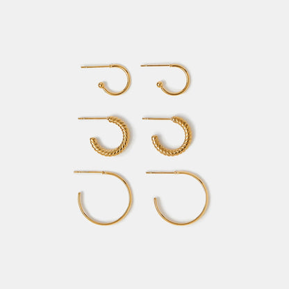 Waterproof Stainless Steel Mix Hoop Earrings