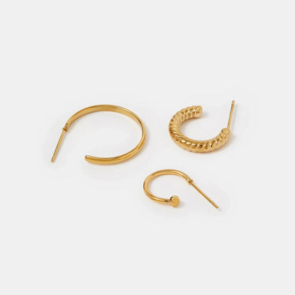 Waterproof Stainless Steel Mix Hoop Earrings