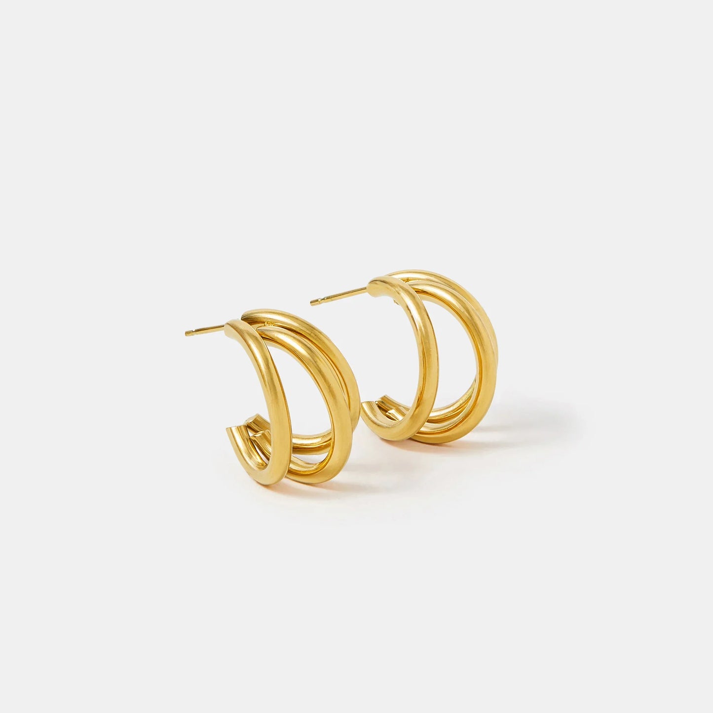 Waterproof Stainless Steel Triple Hoop Earrings